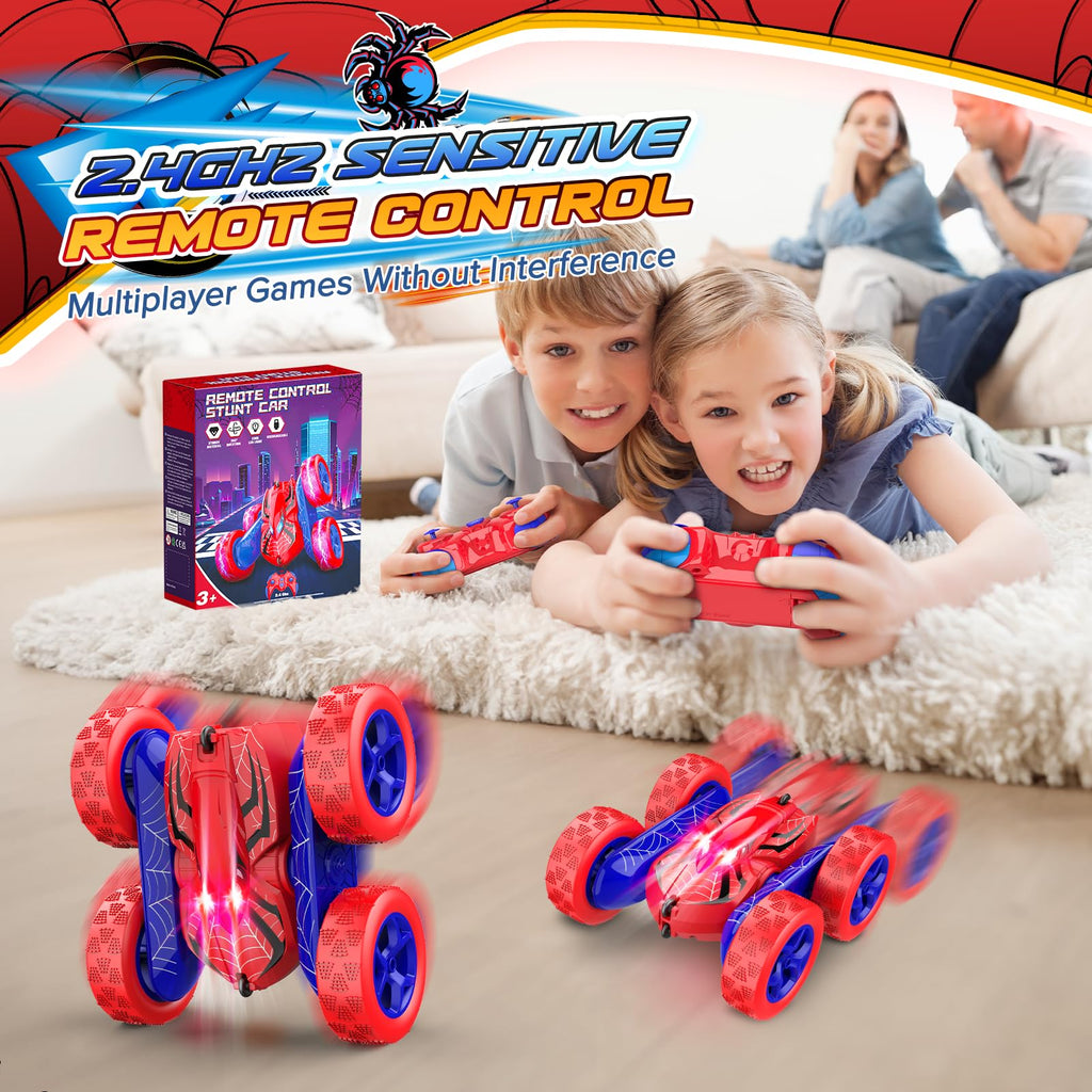 Excitobo Remote Control Car,RC Cars Boys Toys for 3 4 5 6 7 8 9 10 11 12 Year Old Boy Double Sided 360°Flip 4WD Rechargeable Drift RC Race Car Birthday Gifts Easter Basket Stuffers for Kids Age 3-12