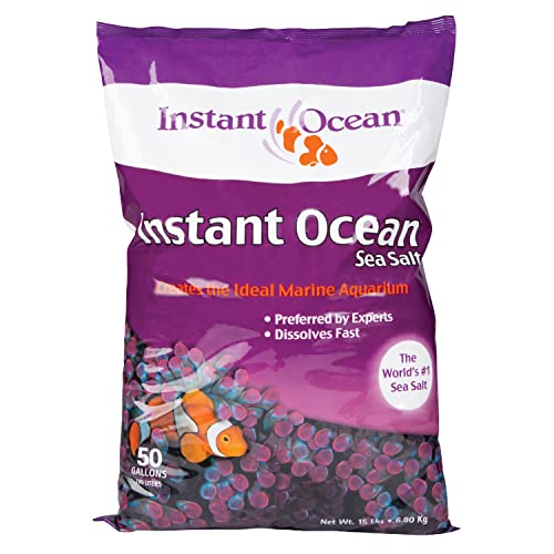 Instant Ocean Sea Salt for Marine Aquariums, 50 Gallons | Formulated For Marine Aquariums With Trace Elements for Marine Fish & Invertebrates, Dissolves Fast, Maintains Ideal pH