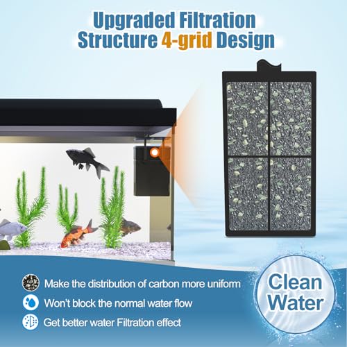 Zuqqony 15 Pack PF-S Filter Cartridges Compatible with Silenstream PF10 Power Filters, Remplacement Aquarium Carbon Cartridge with Zeolite
