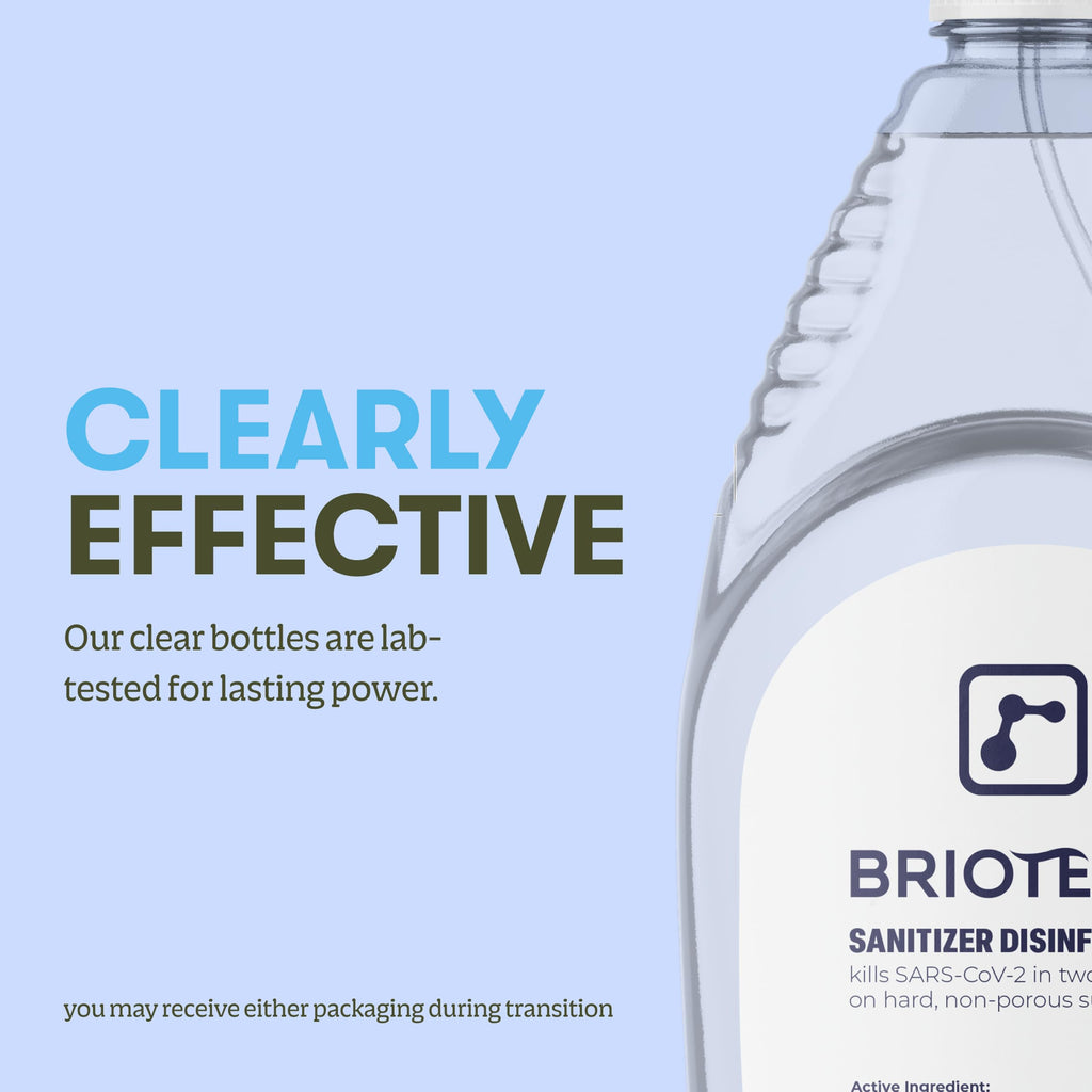 BRIOTECH Sanitizer Disinfectant, Hypochlorous Acid, 32 oz | Kills 99.99% of viruses, bacteria, control mold, eliminates odor, gentle for nursery, play rooms, food contact surfaces