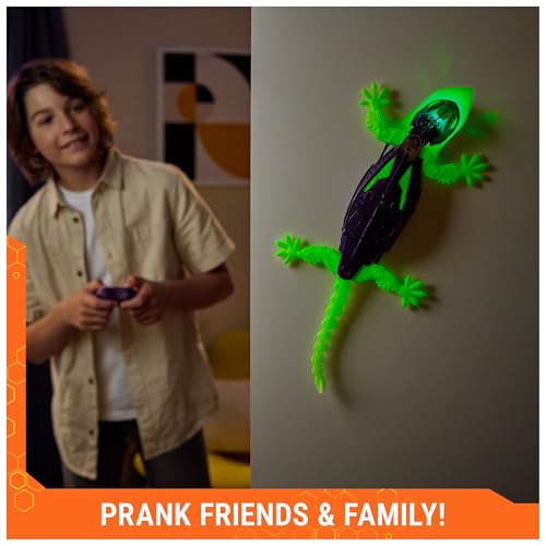 HEX BOTS Glow-in-the-Dark Wall Crawler Gecko Remote Control Toy | Glow-in-the-Dark RC Toy, Wall Climbing Technology, Realistic Limbs, Easy to Use Remote, Prank Toys & Gifts for Kids Ages 4+