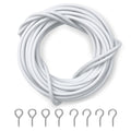 DIKOTS® Net Curtain Wire and Hooks Set - 3 Meter Curtain wire kit with 4 Eyes & 4 Hooks - A multipurpose Kit suitable for net curtains for windows - Durable set for window net curtain