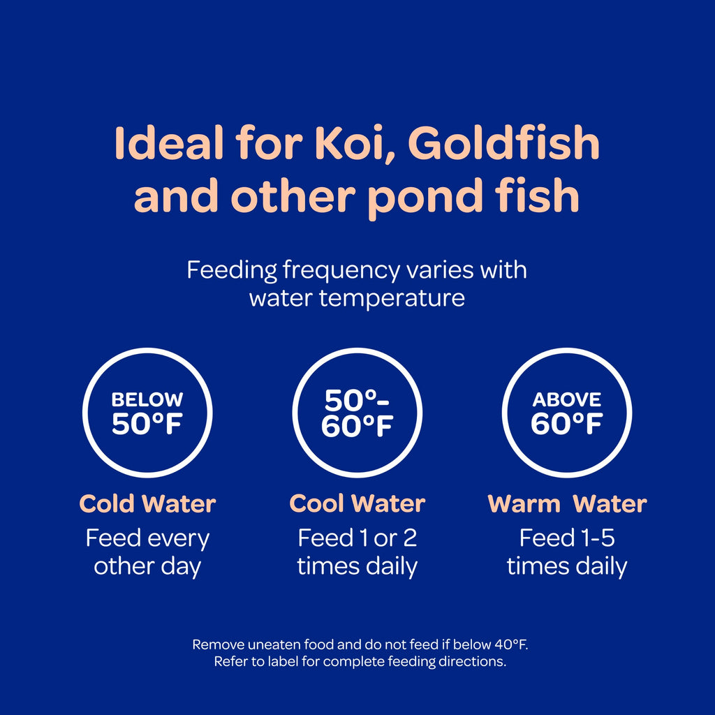 Kaytee Koi's Choice Floating Fish Food for Koi, Goldfish & Pond Fish | Supports growth. Fish food pellets for all seasons. 35% protein, fish meal first, highly digestible koi food