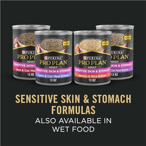 Purina Pro Plan Sensitive Skin & Stomach Dry Dog Food, Salmon, 30 lb Bag | Real Salmon & Rice Formula, with prebiotic fiber, easily digestible with omega-6 fatty acids for a healthy skin and coat