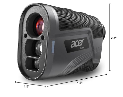 Acer Gadget Golf Rangefinder with Slope On/Off, 800/1200Yards, Golf Gifts | 6X Magnification with Flag Pole Locking Vibration, Rechargeable Battery with Magnetic Stripe, Golf Accessories for Men.