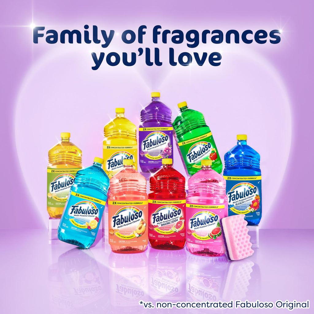 Fabuloso 2X All-Purpose Cleaner, Lavender Scent, 56 fl oz | No Rinse Floor Cleaner, Long-Lasting Freshness, Multi-Purpose Cleaner, Concentrated Formula, Everyday Cleaning, No Residue