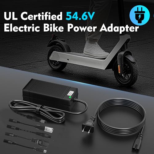 5 in 1 Plugs 54.6V Safe Charger for 48V 13S Lithium Batteries, UL Certified