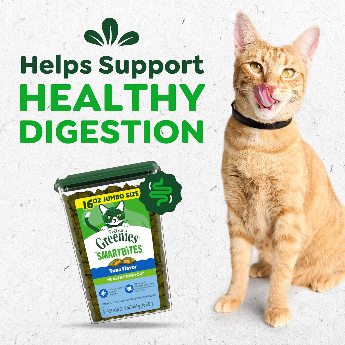 Greenies Feline Smartbites Healthy Indoor Cat Treats, Tuna, 16 oz | Veterinarian-recommended, Fiberblend Formula, supports digestion, under 2 cal per treat, natural ingredients, dual texture