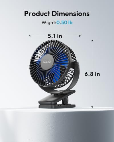Gaiatop Portable Clip on Fan, Mini Personal Quiet Rechargeable Fan