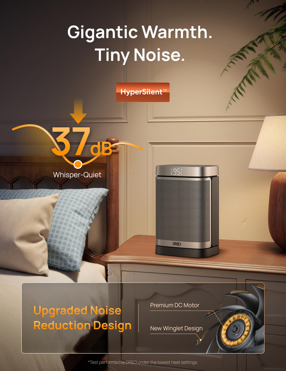 DREO Space Heater, Portable Electric Heaters for Indoor Use with Thermostat | 70°Oscillation, Remote, ECO, 12H Timer, 5 Modes, Safe Quiet Room Heater for Bedroom, 1500W PTC Ceramic Heater for Office