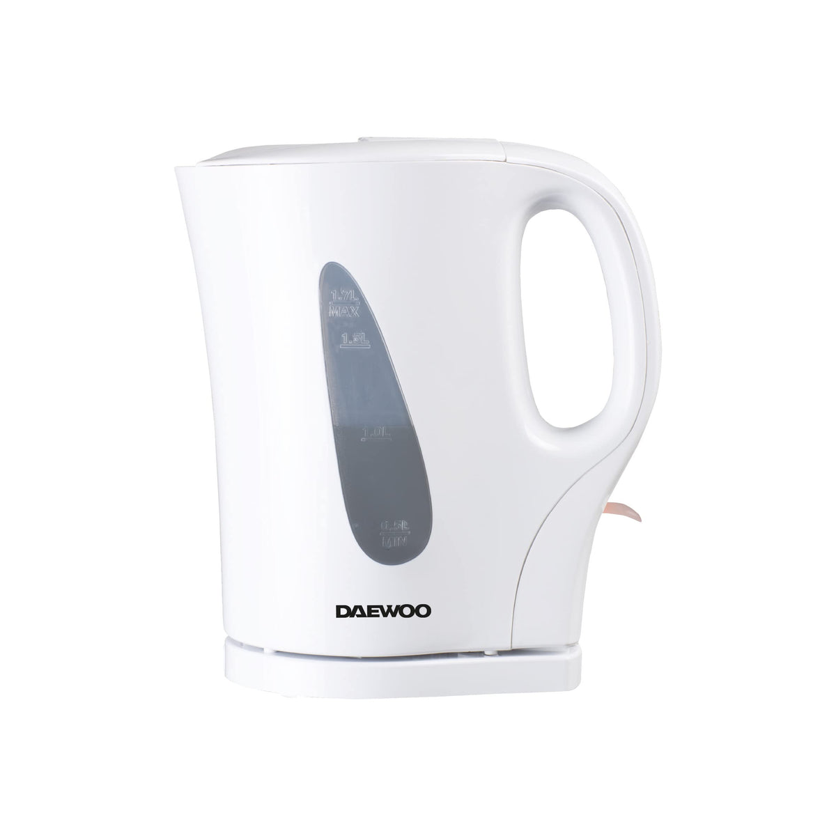 Daewoo Essentials 1.7L Fast Boil Electric Kettle – White Plastic Cordless Jug with Auto Shut-Off & Boil-Dry Protection, Compact, Easy to Use & Clean