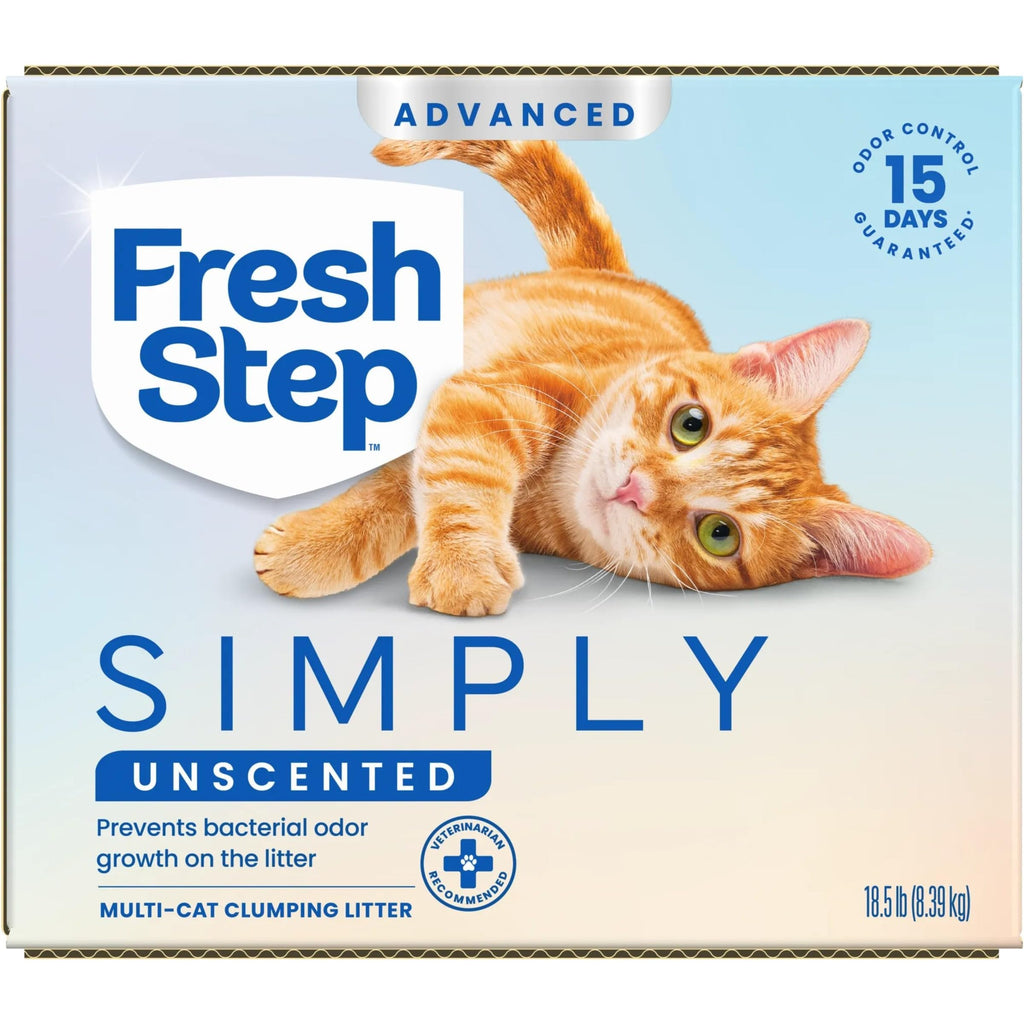 Fresh Step Advanced Simply Unscented Multi Cat Clumping Cat Litter, 18.5 lb | Formulated with No Added Dyes or Fragrances, Ammonia Block Technology, Low Dust, Compatible with Most Automatic Litter Boxes