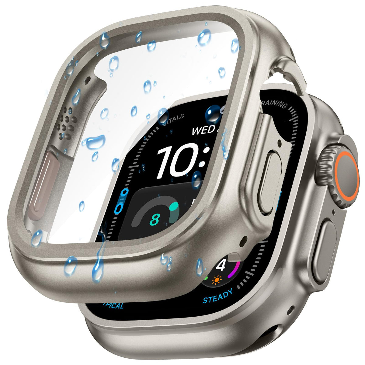 Goton IP67 Waterproof Case with Glass for Apple Watch Ultra 4/3/2/1 49mm | Water-Resistant & Anti-Fog, Tempered Glass Screen Protector Hard PC Cover for iWatch Ultra 49 mm, Sensitive Touch