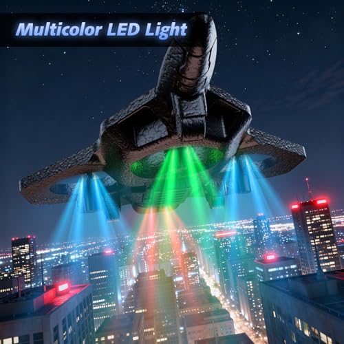 FUNPX Foam RC Plane with 3 Drone Batteries and 3*AAA Batteries (Black/Blue) | 360° flips & stunts, LED night flying, headless mode for easy control, durable foam construction, ideal for beginners aged 6+