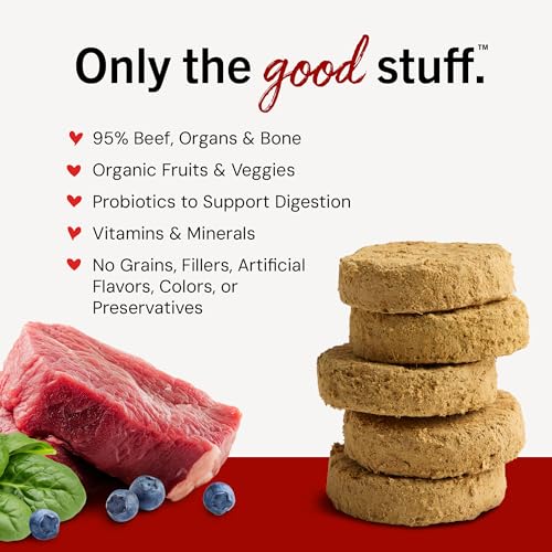 Stella & Chewy's Freeze-Dried Raw Dinner Patties - Beef Recipe - High Protein Grain-Free Puppy & Dog Food - Perfect For Picky Eaters - 25 oz