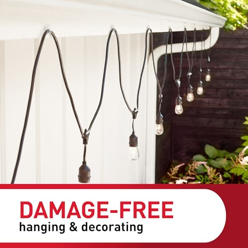 Command Outdoor Light Clips, Clear, 20 Clips, 24 Weather Resistant Strips | Damage-Free Hanging Light Clips with Adhesive Strips, No Tools Mini Wall Hooks for Hanging Decorations in Living Spaces