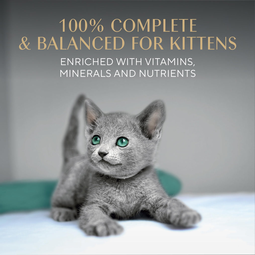 Sheba Perfect Portions Kitten Pate Wet Cat Food, Multipack, 2.6 oz, 24 ct | Chicken, Turkey, & Salmon, DHA for brain development, Vitamin E for immunity, real meat, essential amino acids, 48 servings