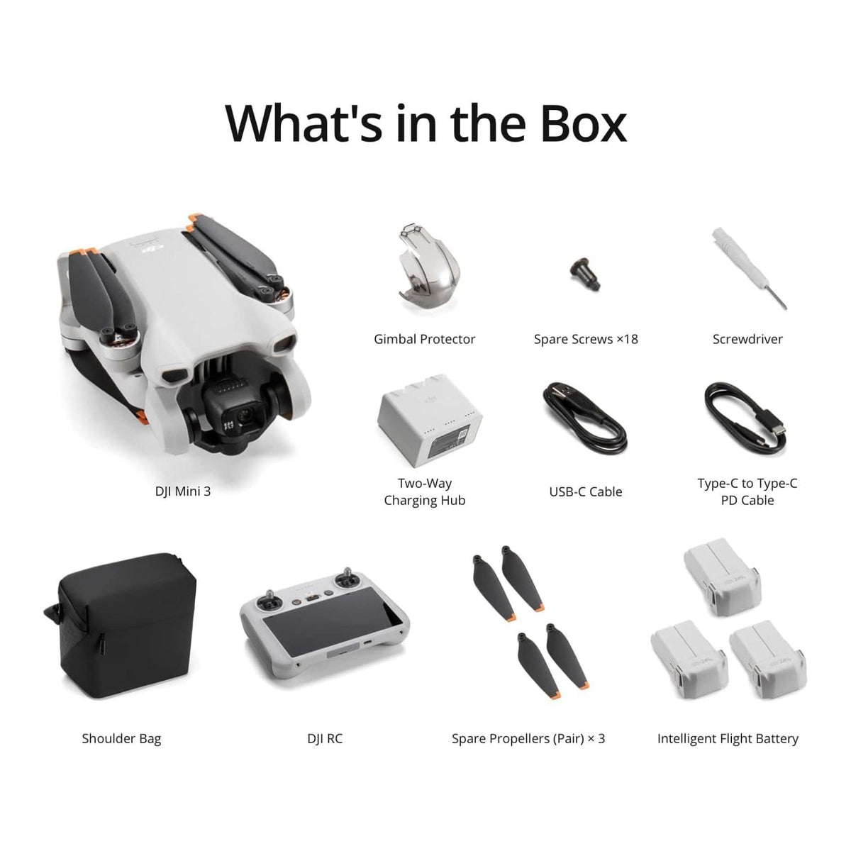 DJI Mini 3 Fly More Combo With DJI RC, 3 Batteries | Lightweight Camera Drone With 4K HDR Video, 114-Min Flight Time, Vertical Shooting, 32800ft (10km) Video Transmission