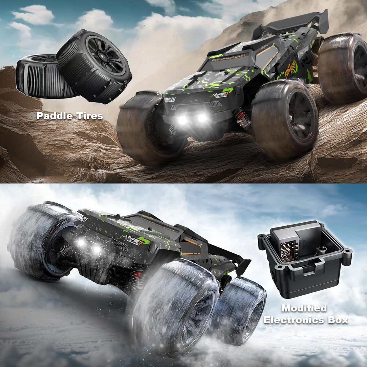 1/14 Brushless RC Cars for Adults Fast 50+ mph, RC Trucks 4x4 Offroad Waterproof, Electric Powered High Speed Remote Control Car, Fast Extreme All Terrain RC Truggy with 3S Battery for Snow Sand