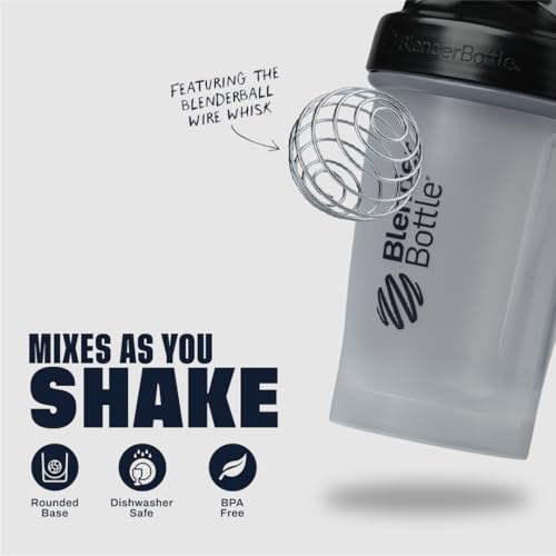 BlenderBottle Classic V2 Plastic Shaker Bottle 20 oz Black