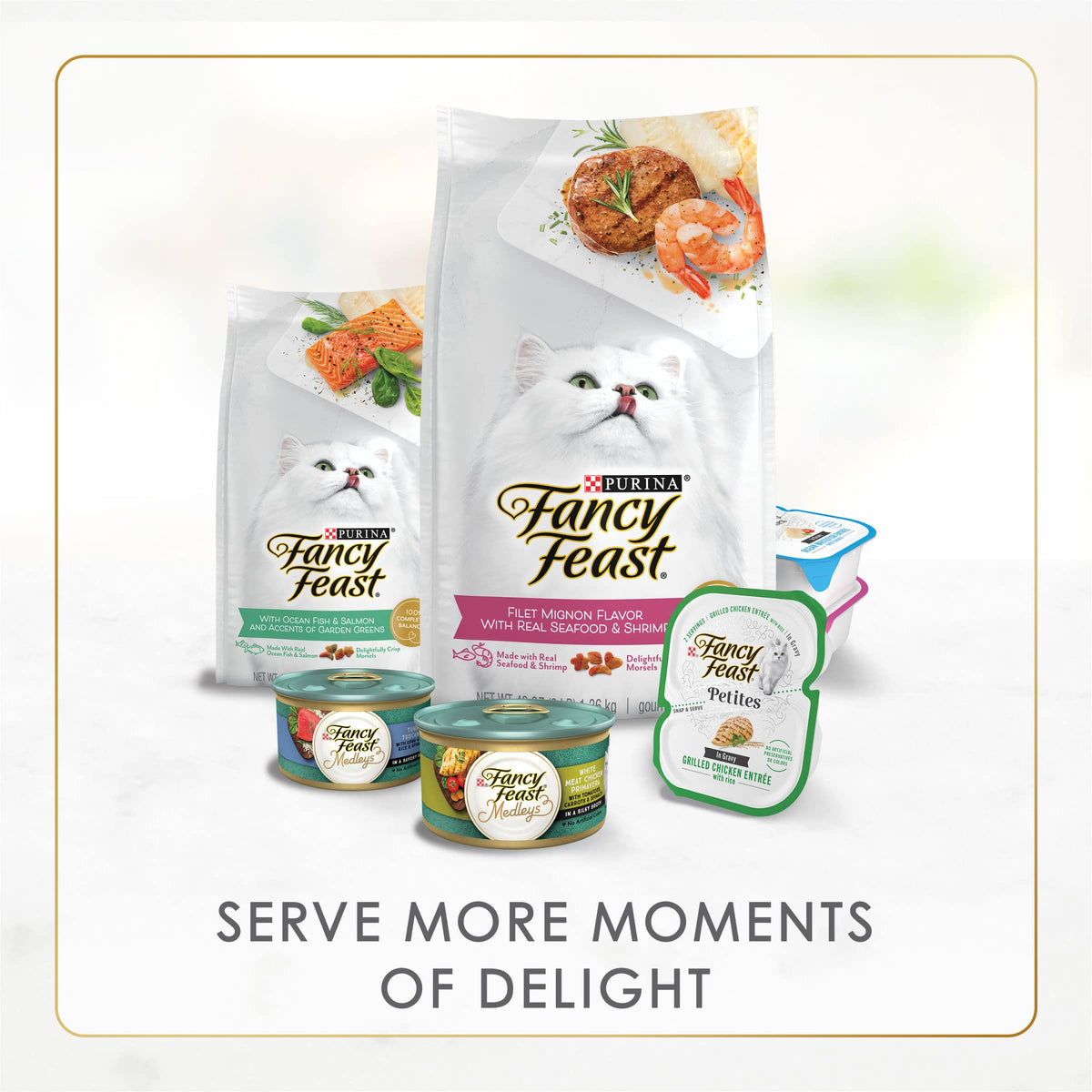Purina Fancy Feast Wet Kitten Food Variety Pack, 3 oz cans, 24-Pack | Oceanfish, Turkey, Chicken or Salmon Recipes with no artificial colors or preservatives. 100 percent complete and balanced