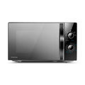 TOSHIBA Black Mirror Front Microwave 20 Liter 700W Manual Control, Compact with 5 Power Levels, Automatic Defrost, Perfect for 9'' Pizza, Clock and Timer, Easy Clean, MW2-MM20PF(MB)