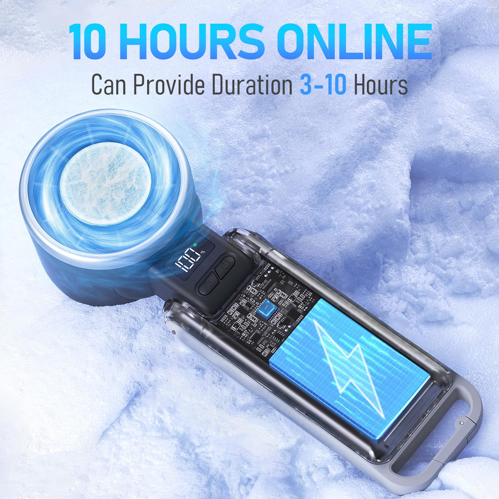 PlayHot Portable Handheld Cooling Fan, Travel Essentials, Gifts for Women | Instant Cooling, 10m/s Airflow, 5-Speed, 10H Max, USB-C Rechargeable, LED Display, 3-in-1 Foldable for Cruise, Beach Vacation