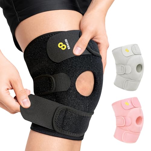Bracoo Knee Support Brace for Men Women, Adjustable Compression Sleeve Wrap Patellar Pad Tendon - Arthritis Pain, meniscus tear, Injury Recovery, Running, Workout, KS10