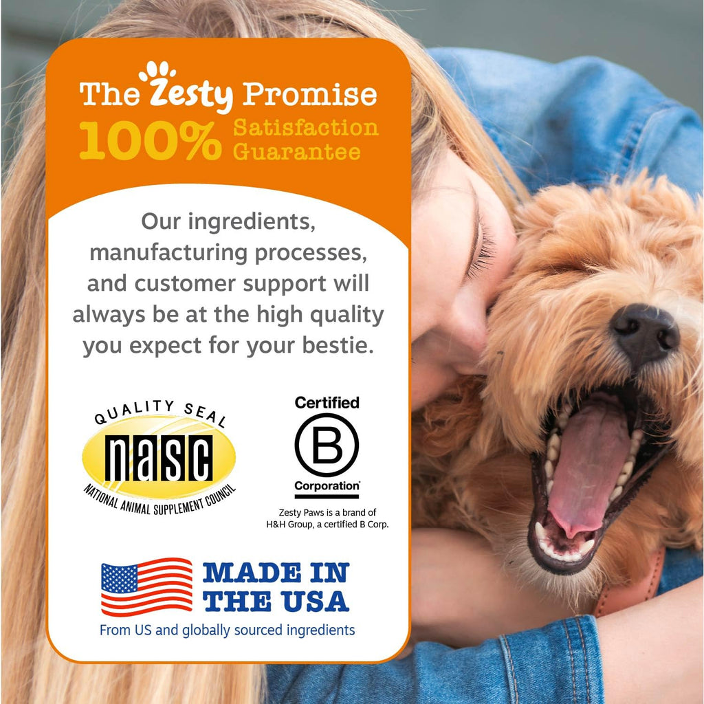 Zesty Paws Dog Vitamins - Dog Multivitamin Chews, Chicken, 90 Ct | Dog Vitamins and Supplements for Hip & Joints, Skin & Coat, Omega 3 Fish Oil for Dogs