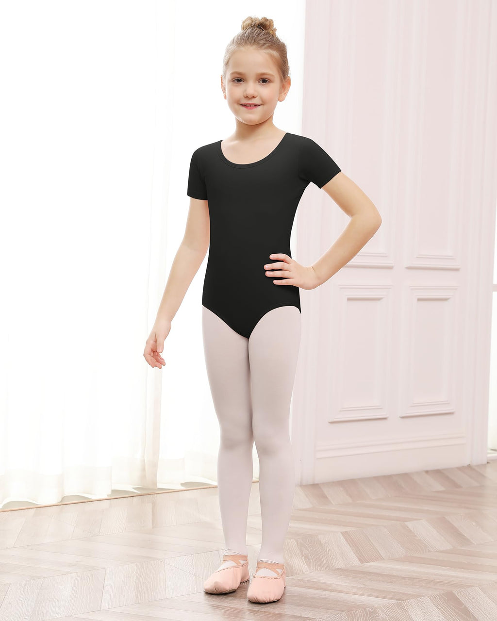 Stelle Ballet Leotards for Girls Short Sleeve Gymnastics Dance Outfit 2-16Y | Scoop neckline, Stretch fabric, Comfortable fit, Skin-friendly, Gymnastics & Ballet, Toddler dancewear, Kids bodysuit