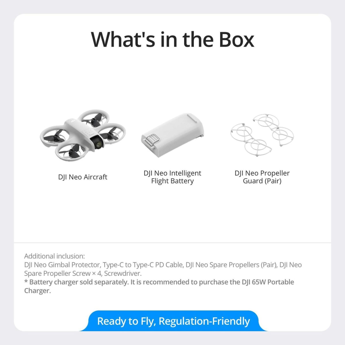 DJI Neo, Mini Drone with 4K UHD Camera for Adults, 135g Self Flying Drone that Follows You, Palm Takeoff, Subject Tracking, QuickShots, Stabilized Video, Built-In Propeller Guard (Controller-Free)