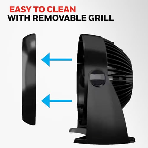 Honeywell TurboForce Air Circulator, Small Tabletop Fan, Quiet Personal Fan for Home or Office, 3 Speeds, 90 Degree Pivoting Head, Black, HT900