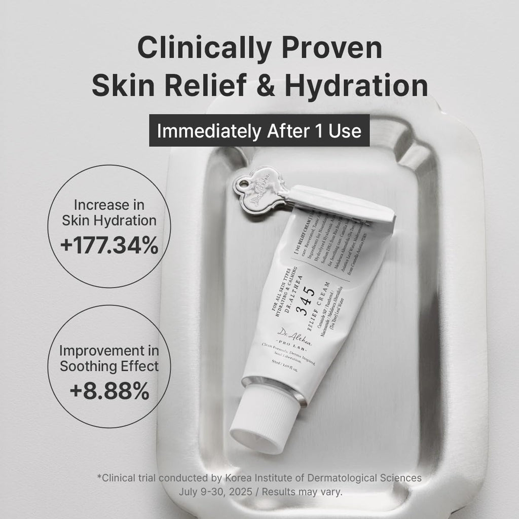 Dr.Althea 345 Relief Cream, 1.69 Fl Oz (Ver.2 - Pack of 1) | Instant Hydration, Blemish & Post-Acne Vegan Face Moisturizer for Sensitive Skin