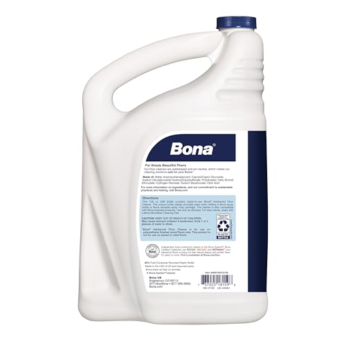 Bona Hardwood Floor Cleaner Refill - 128 fl oz - Unscented | Refill for Bona Spray Mops and Spray Bottles - Residue-Free Floor Cleaning Solution for Wood Floors