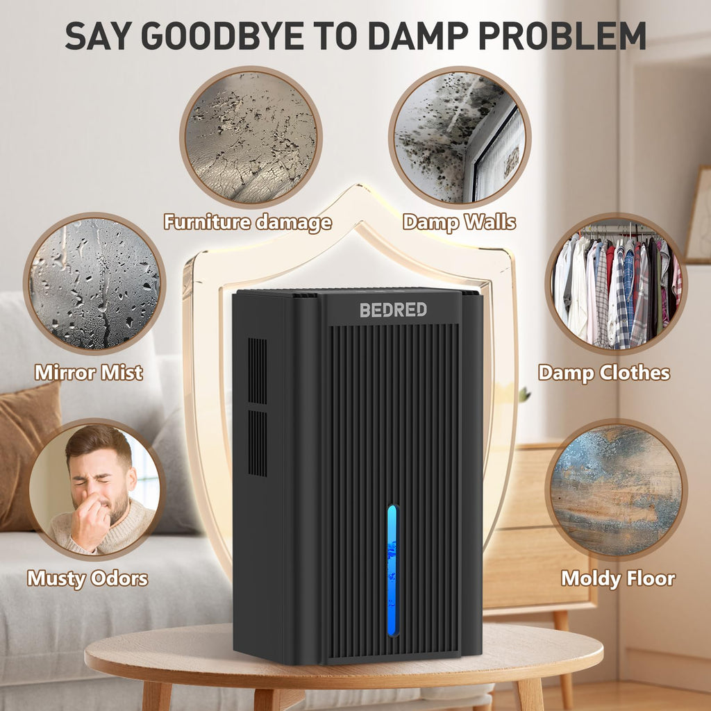 Dehumidifier,95OZ Dehumidifier for Home Sq.Ft - Quiet with Auto Shut Off & Relaxing 7 Color Ambient Light,Ideal for Livingroom, Bedroom, Basement(Black)