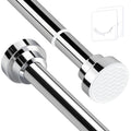 Stainless Steel Extendable Shower Curtain Rod Tension Pole, including 2 Holders,Net Voile Curtains Rail,Adjustable Telescopic Rods Extendable for Kitchen Cupboard Bathroom Window ((132cm-193cm）Silver)