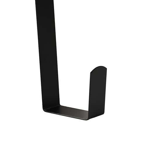Aeranto Slim Over The Door Wreath Hanger for Front Door, 12" Black 1 Pack | Damage-free wreath holder, Easy to Use and Reusable Door Hook for Christmas, Thanksgiving, Halloween and Daily Décor