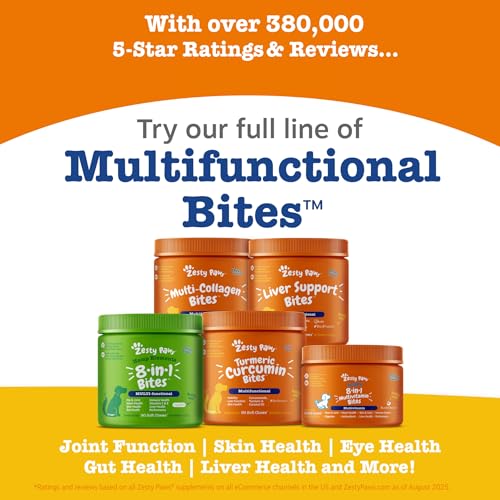 Zesty Paws Dog Vitamins - Dog Multivitamin Chews, Chicken, 90 Ct | Dog Vitamins and Supplements for Hip & Joints, Skin & Coat, Omega 3 Fish Oil for Dogs