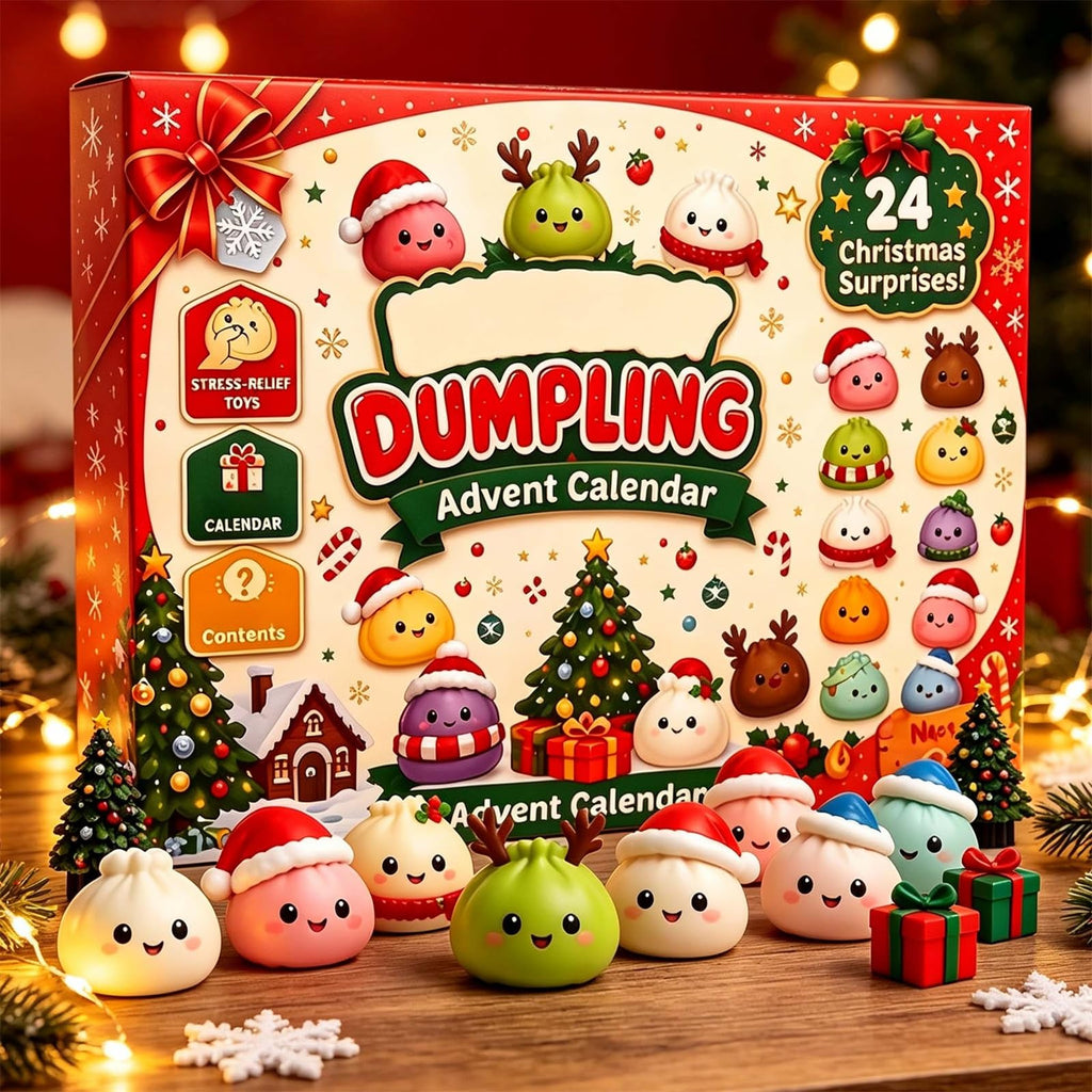 Christmas Decorations Squishies Dumpling Advent Calendar 2026 | Christmas Decor, 24 Dumplings for Adults, Party Favors, Christmas Ornaments, Coundown Calendar, Stress Relief Plaything