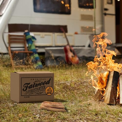 Fatwood Fire Starter Sticks 10lb Box - Indoor or Outdoor 100% All Natural Pine Fire Starters for Campfires, Fireplace, Firepit, Stove, or BBQ Grill - Kindling Firewood Lighter by Pure Garden