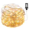 Minetom Fairy Lights Plug in, 33Ft 100LEDs String Lights for Bedroom | Adaptor Included, Waterproof Silver Wire Led Lights for Wedding Patio Indoor Outdoor Christmas Decorations, Warm White