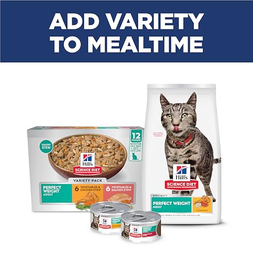 Hill's Science Diet Adult Perfect Weight Dry Cat Food | #1 Veterinarian Recommended, Chicken Recipe, 7 lb. Bag