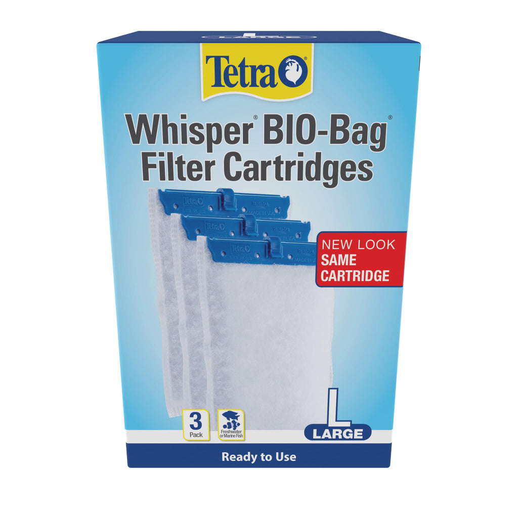 Tetra Whisper Bio-Bag Large Filter Cartridges for Aquariums, 3 Count | Ready to Use, Fits Tetra Whisper Fish Tank Filter 10-30 Gal, 20-40 Gal, PF-20, 30, 40, 60, IQ 20, 30, 45, 60, Replace Monthly