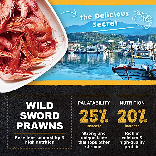Ultra Fresh Betta Fish Food, Betta Pro Shrimp Patties, 50% Sword Prawns + Akiami Paste Shrimps, All Natural Protein, Rich in Vitamins, Healthy Development and Cleaner Water 0.7 oz
