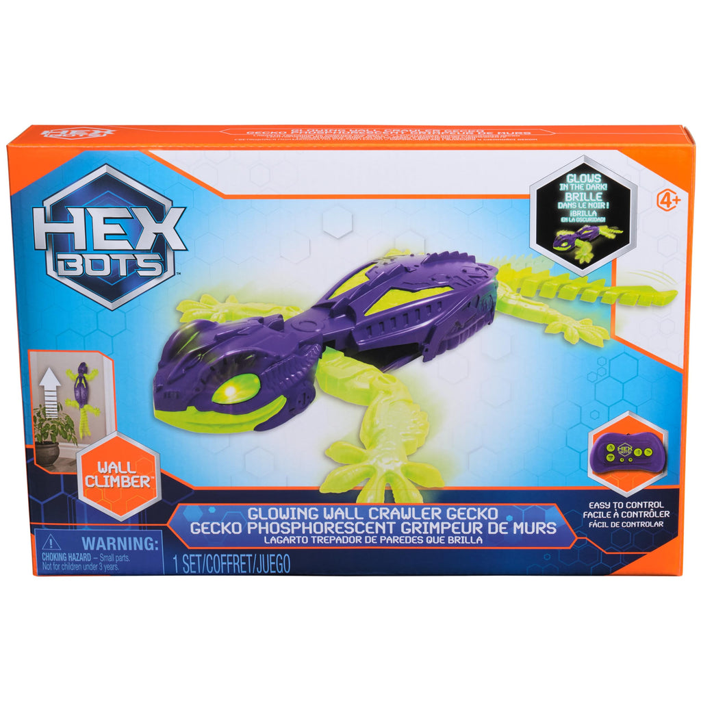HEX BOTS Glow-in-the-Dark Wall Crawler Gecko Remote Control Toy | Glow-in-the-Dark RC Toy, Wall Climbing Technology, Realistic Limbs, Easy to Use Remote, Prank Toys & Gifts for Kids Ages 4+