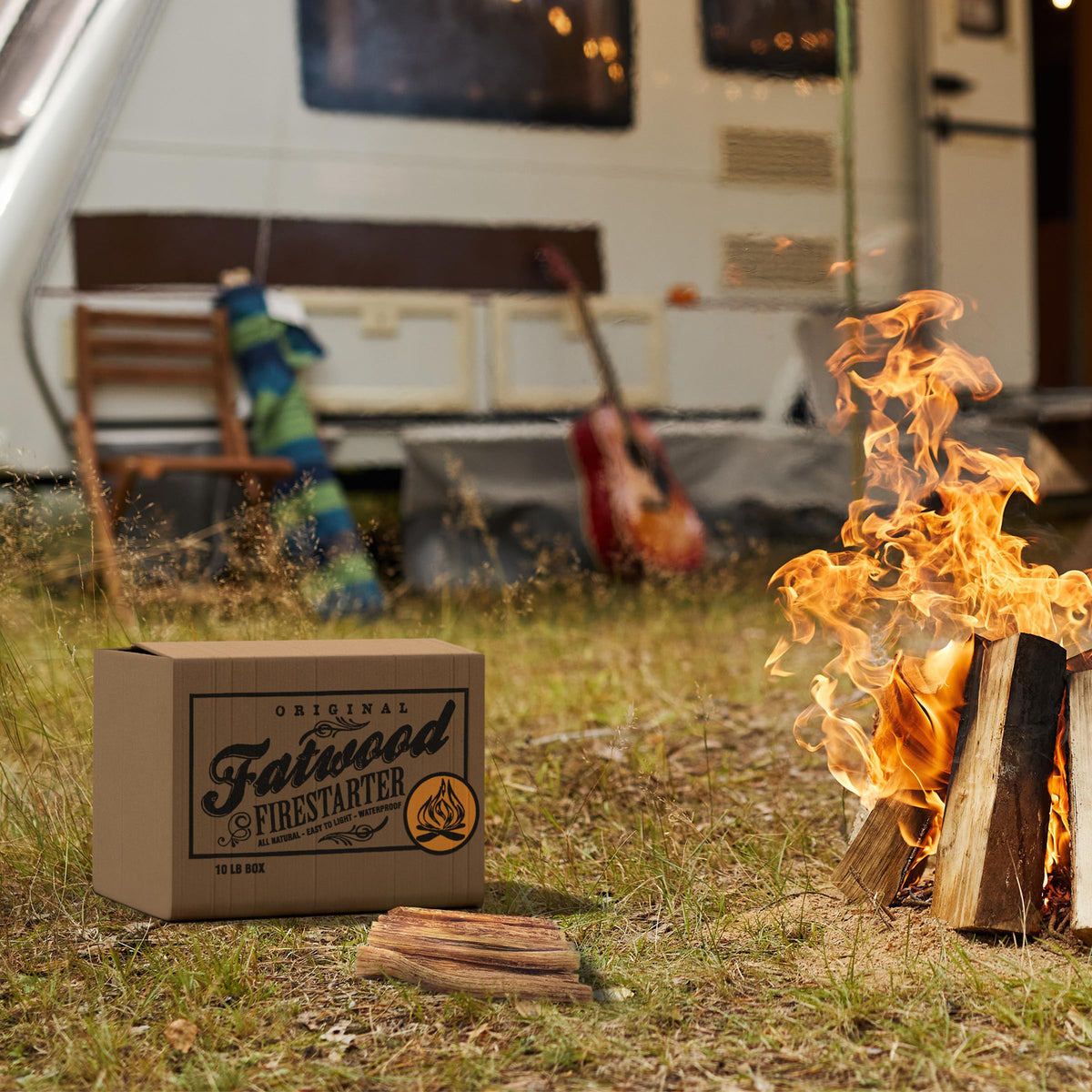 Fatwood Fire Starter Sticks 10lb Box - Indoor or Outdoor 100% All Natural Pine Fire Starters for Campfires, Fireplace, Firepit, Stove, or BBQ Grill - Kindling Firewood Lighter by Pure Garden