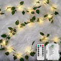 suddus 33FT 100LED Pothos Vine Fairy Lights Battery Operated Copper Wire | String Lights with Remote,Leaf Lights for Bedroom,Dorm,Wedding,Party, Garden,Wedding,Classroom Decor (Warm White)