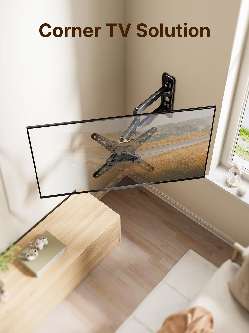 monTEK Full Motion Small TV Wall Mount for 13-43 Inch TVs up to 44 lb | ±90° Swivel, +5°/-15° Tilt, Landscape/Portrait Rotation, Extends 14.6 in, 4X Load Tested, VESA 200x200 mm, Single-Stud Mount