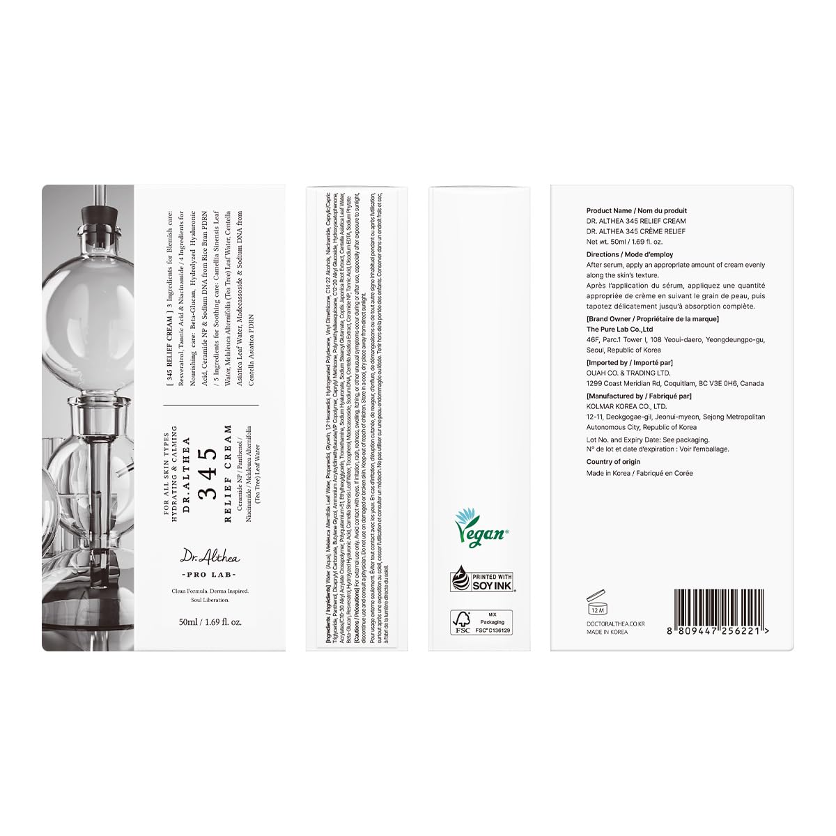 Dr.Althea 345 Relief Cream, 1.69 Fl Oz (Ver.2 - Pack of 1) | Instant Hydration, Blemish & Post-Acne Vegan Face Moisturizer for Sensitive Skin