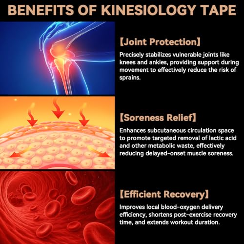 CKeep Kinesiology Tape, Uncut Premium Elastic Athletic Tape 2 Rolls, Beige | Original Cotton Latex Free Kinetic Tape, Breathable & Water Resistant Sports Tape for Muscle and Joint Support, 2inch x 16ft